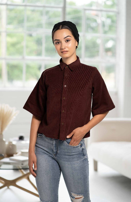 WIDE-SLEEVE BOXY CORDUROY