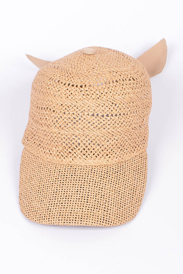 BOW STRAW HAT