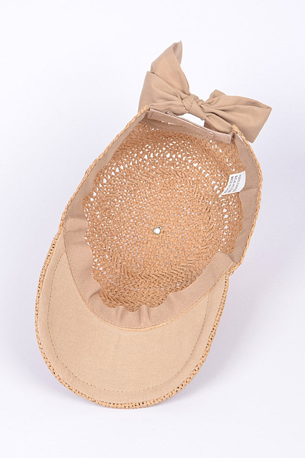 BOW STRAW HAT