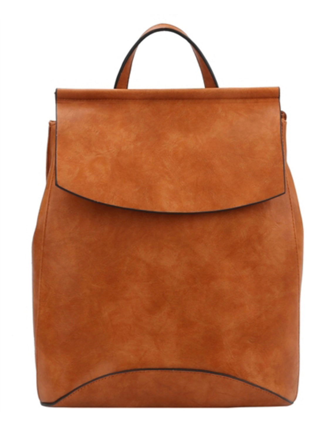 cognac faux leather backpack MODERN BACKPACK COGNAC – Adara