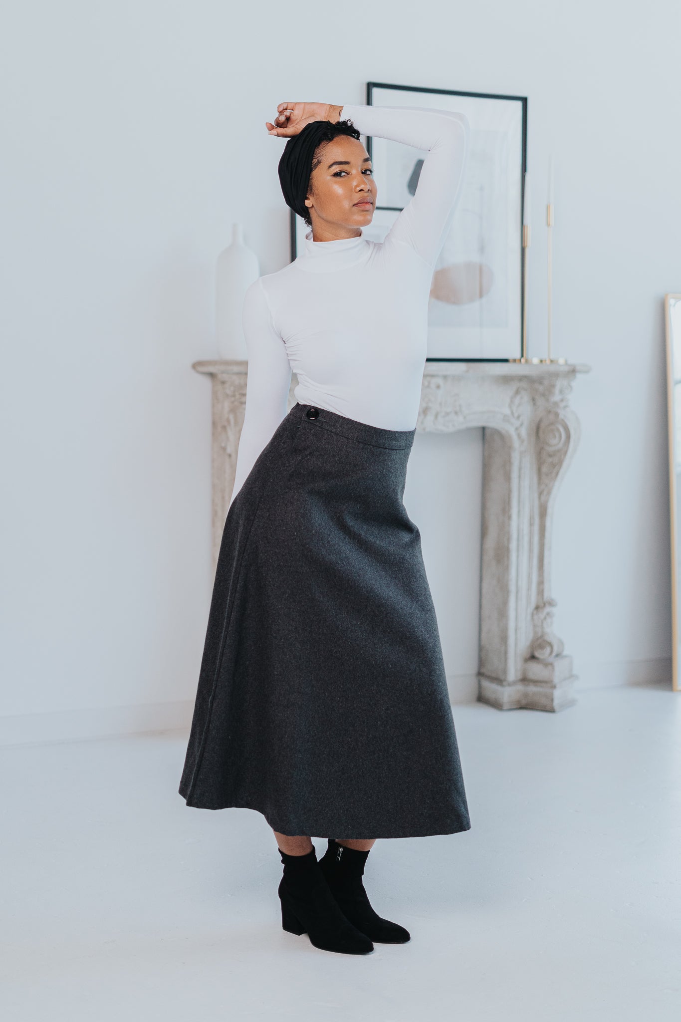 HIGH WAIST WOOL SKIRT – Adara - Main Image