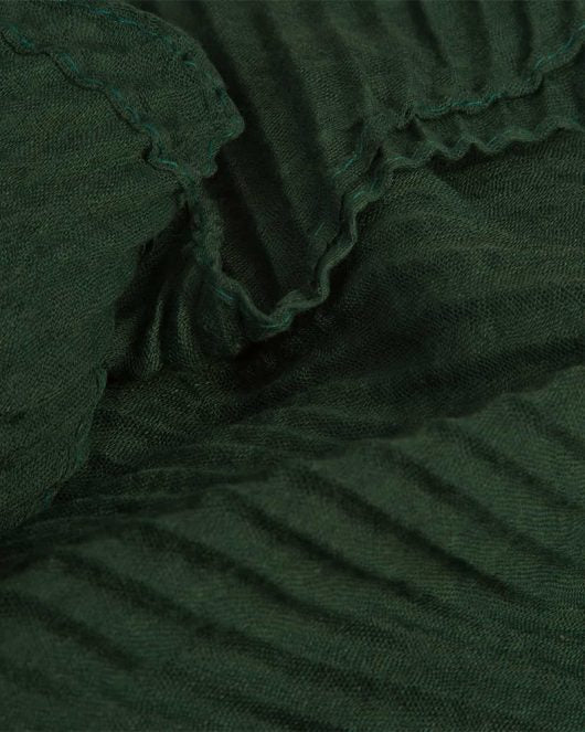 GREEN PLEAT SCARF